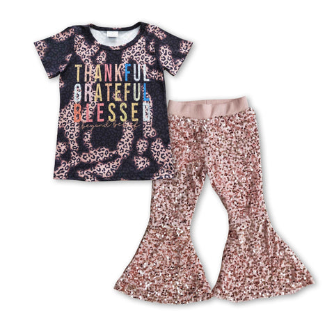 GSPO0707 toddler girl clothes thankful thanksgiving outfit