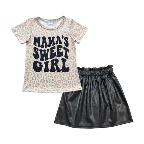 GSD0414 toddler girl clothes mama's sweet girl mother's day girl summer skirt set