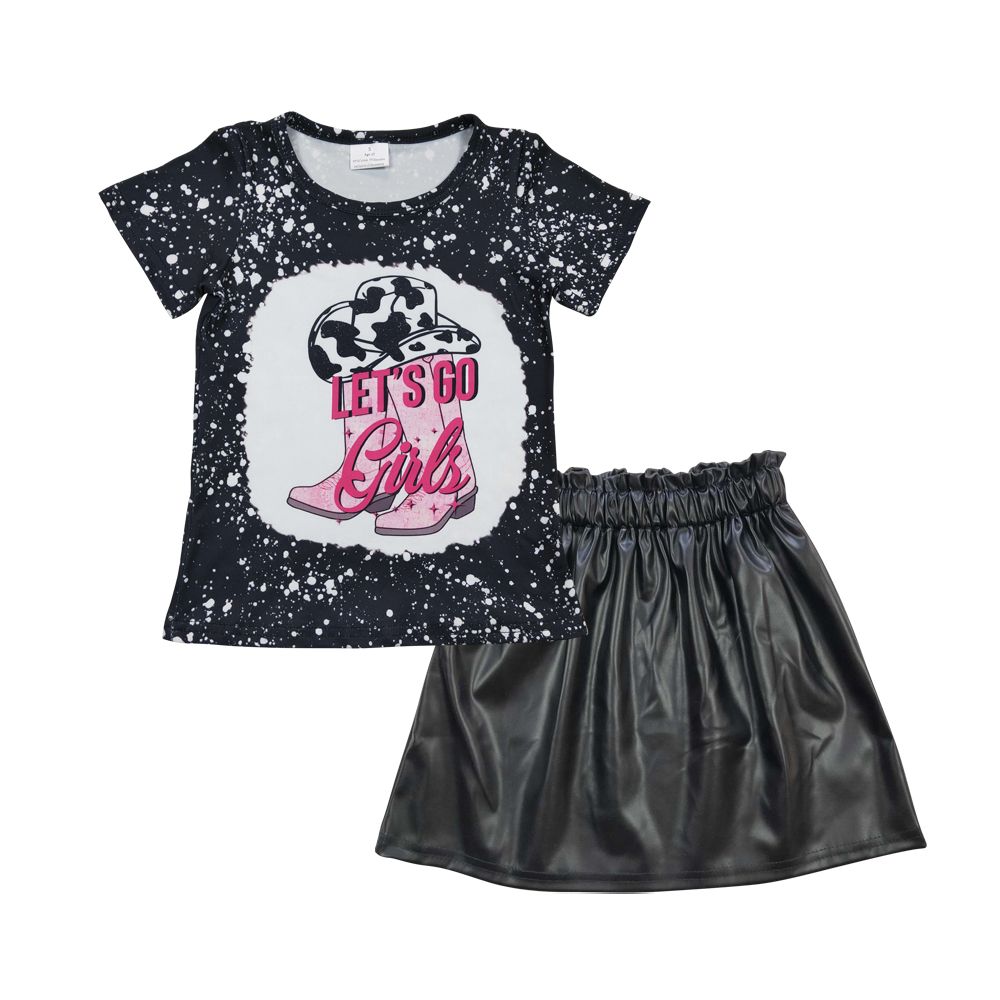 GSD0417 toddler girl clothes let's go girls girl summer skirt set