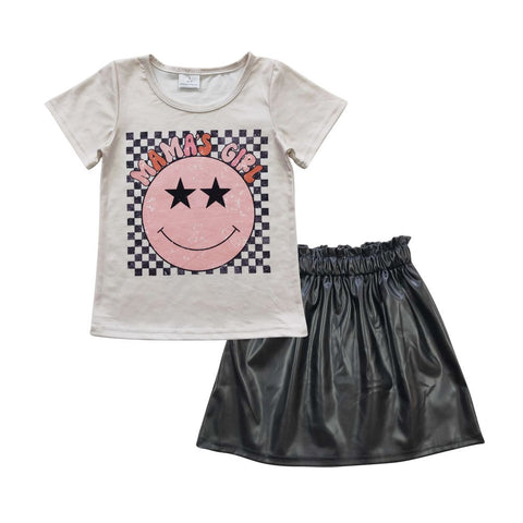 GSD0415 toddler girl clothes mama's girl mother's day girl summer skirt set