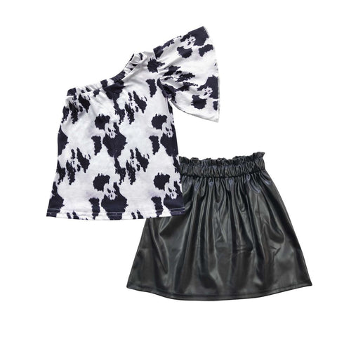 GSD0418 toddler girl clothes cow girl summer skirt set