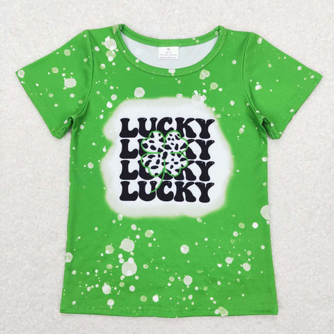GT0420 toddler girl clothes boy lucky tshirt St. Patrick's Day tshirt