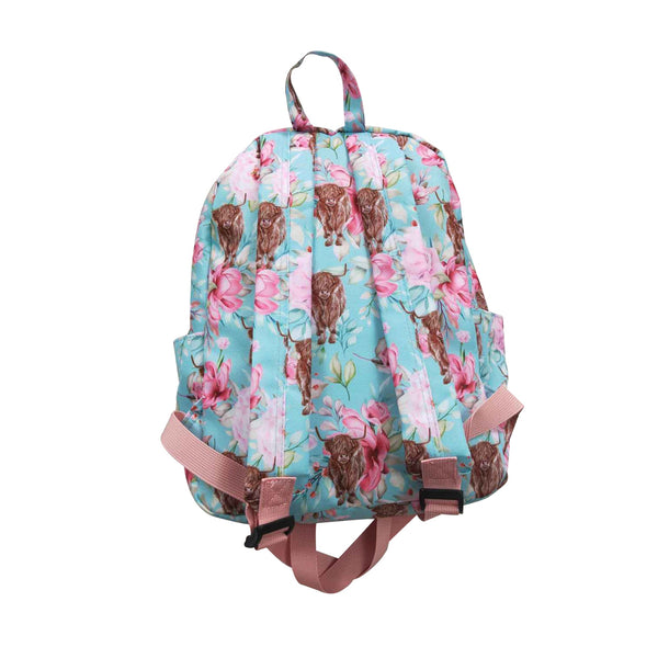 BA0081 toddler backpack flower girl gift back to school highland cow farm preschool bag