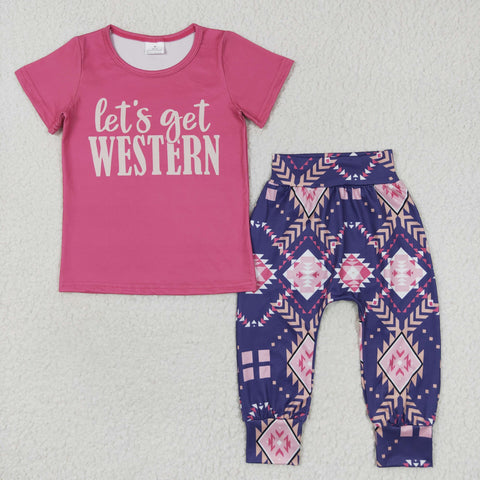 GSPO0727 toddler girl clothes let's get western fall set