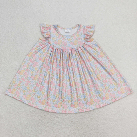 GSD0962 RTS toddler clothes floral baby girl summer dress