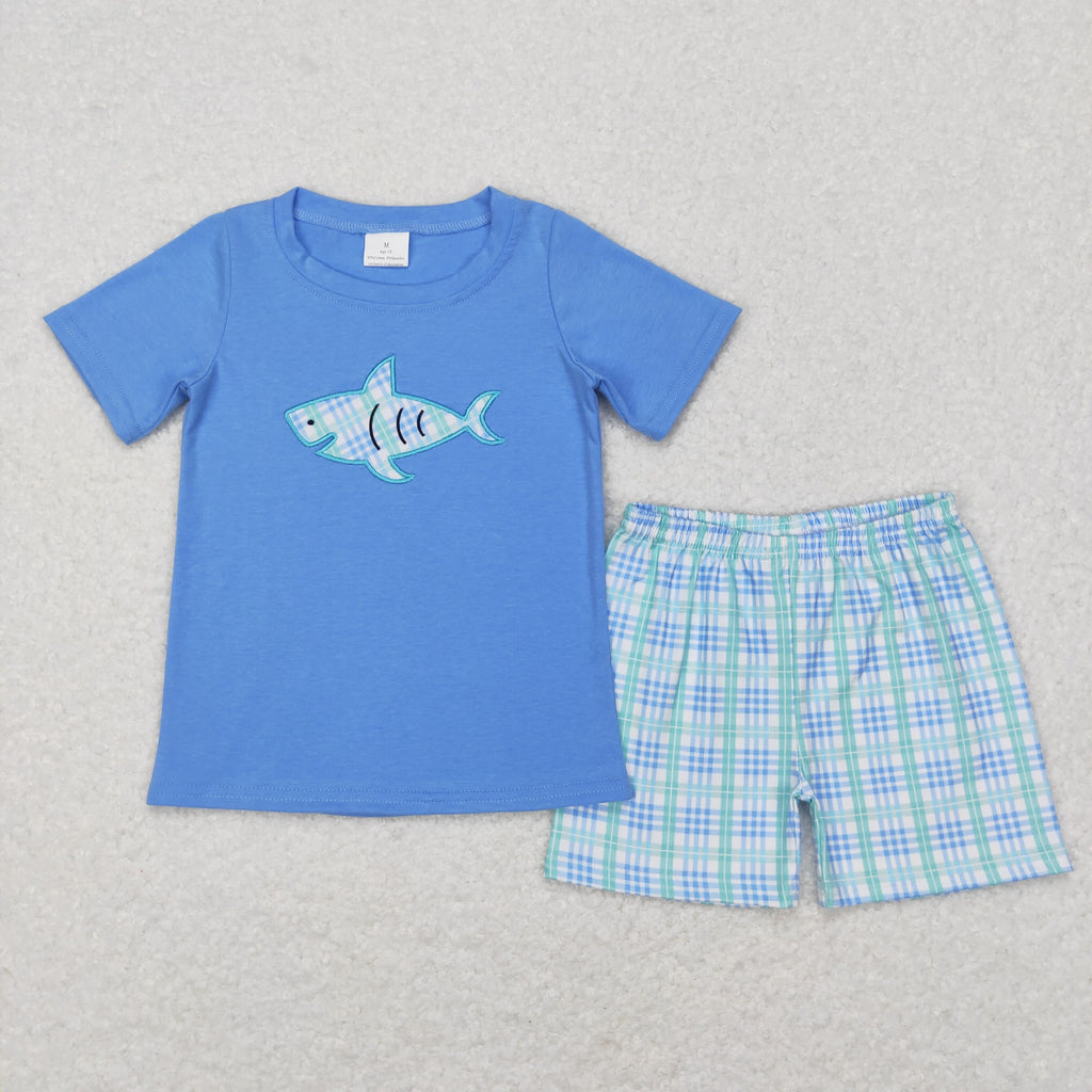 BSSO0284 Baby Boy Summer Shorts Set Fishing Toddler Boy Clothes 2T