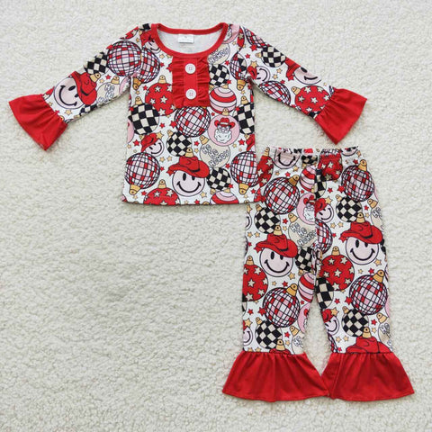 GLP0459 toddler girl clothes farm girl winter pajamas set