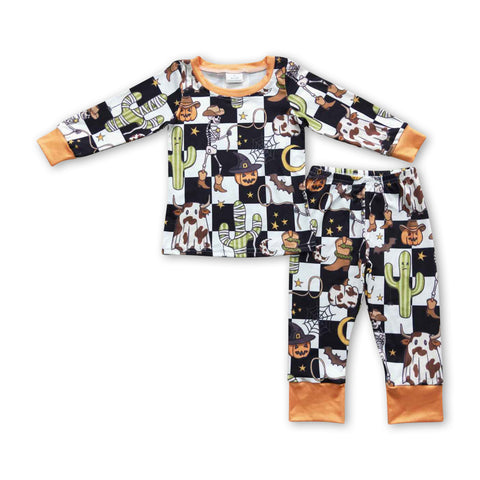 BLP0207 toddler boy clothes boy halloween pajamas set