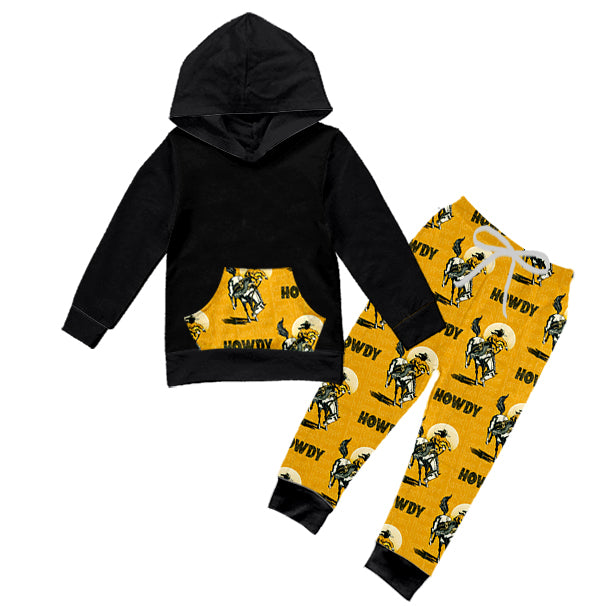 BLP0349 pre-order toddler boy clothes western winter hoodies set