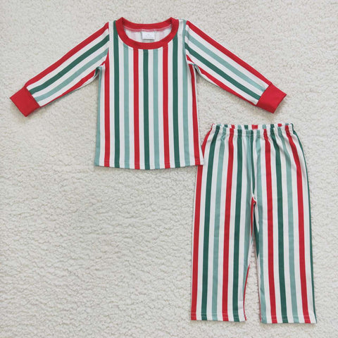 BLP0361 toddler boy clothes stripe boy christmas outfit