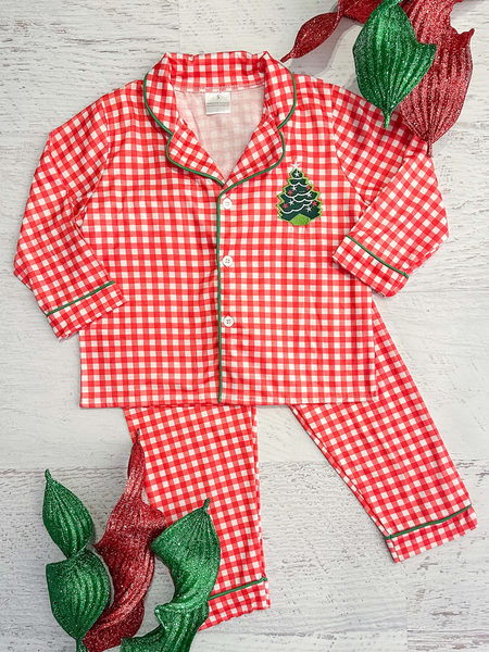 toddler clothes sister brother embroidery christmas tree family matching pajamas set 11