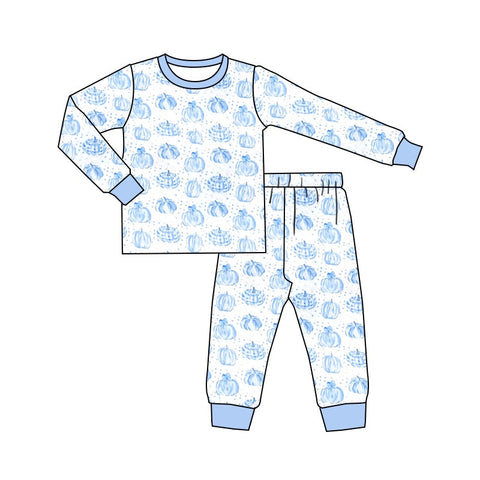 BLP0469 pre-order 3-6M to 7-8T toddler boy clothes pumpkin boy winter pajamas outfit-2024.5.27