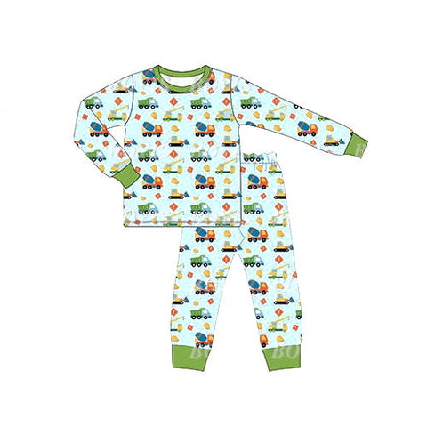BLP0472 pre-order 3-6M to 7-8T baby boy clothes car boy winter pajamas set 2024.5.29