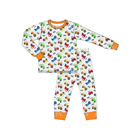 BLP0473 pre-order 3-6M to 7-8T baby boy clothes car boy winter pajamas set 2024.5.29