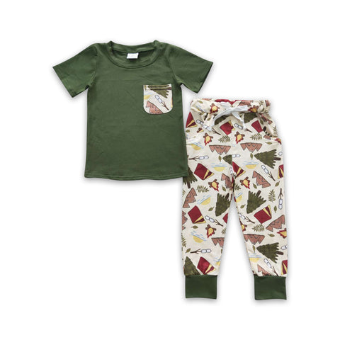 BSPO0127 toddler boy clothes green boy fall outfit