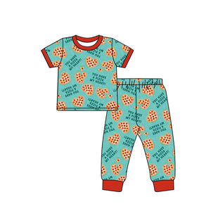 BSPO0169 pre-order baby boy clothes you have a pizza my heart valentines day pajamas set