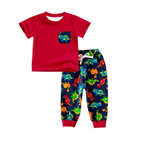 BSPO0173 pre-order toddler boy clothes boy dinosaur outfit
