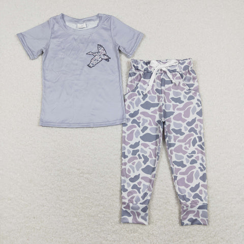 BSPO0333 baby boy clothes boy fall outfit toddler camo outfit mallard duck set