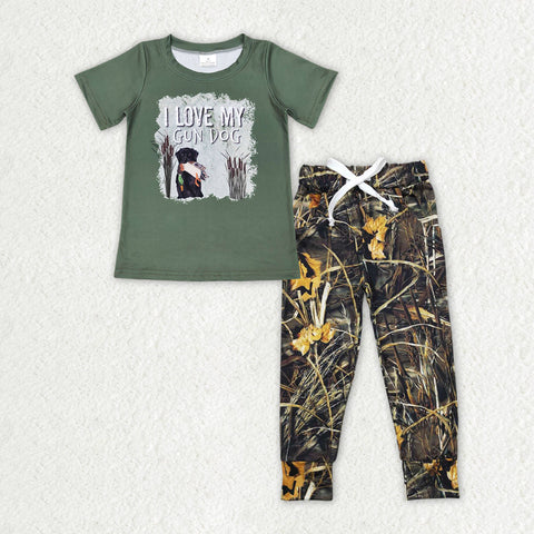 BSPO0378 baby boy clothes dog hunting  boy fall spring outfit