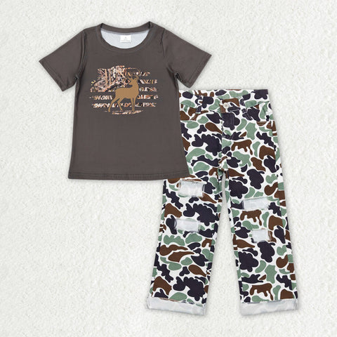 BSPO0395 toddler boy clothes jeans set hunting camouflage boy jeans outfit