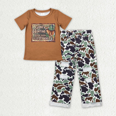 BSPO0396 toddler boy clothes jeans set hunting camouflage boy jeans outfit