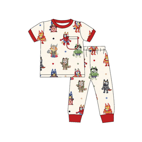 2024.5.2  BSPO0404 pre-order 3-6M to 7-8T baby boy clothes cartoon dog boy fall spring pajamas outfit