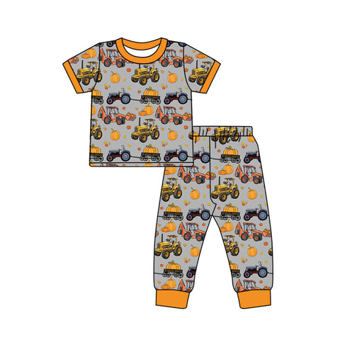 BSPO0422 pre-order 3-6M to 7-8T baby boy clothes truck boy halloween pajamas outfit-2024.5.16