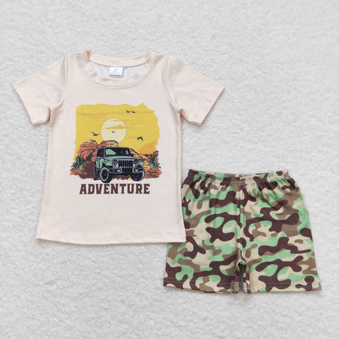 BSSO0314 RTS baby boy clothes boy summer shorts set （print）