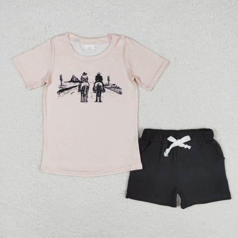 BSSO0499 RTS baby boy clothes boy cowboy summer outfits