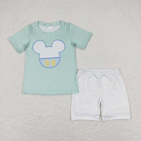 BSSO0675 RTS baby boy clothes cartoon mouse toddler boy summer outfits(print svg) 3-6M to 7-8T