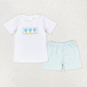 BSSO0784 RTS baby boy clothes hot air balloon toddler boy summer outfits 3-6M to 7-8T