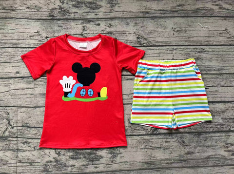 BSSO0786 pre-order baby boy clothes cartoon mouse toddler boy summer outfits 3-6M to 7-8T（print）