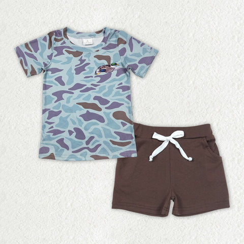 BSSO0950 baby boy clothes mallard Camo toddler boy summer outfits