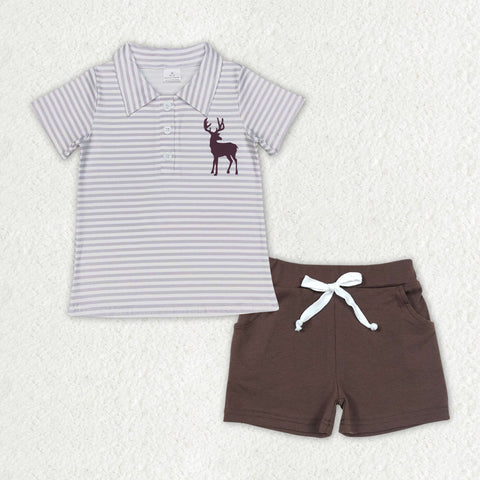 BSSO0951 baby boy clothes elk hunting toddler boy summer outfits