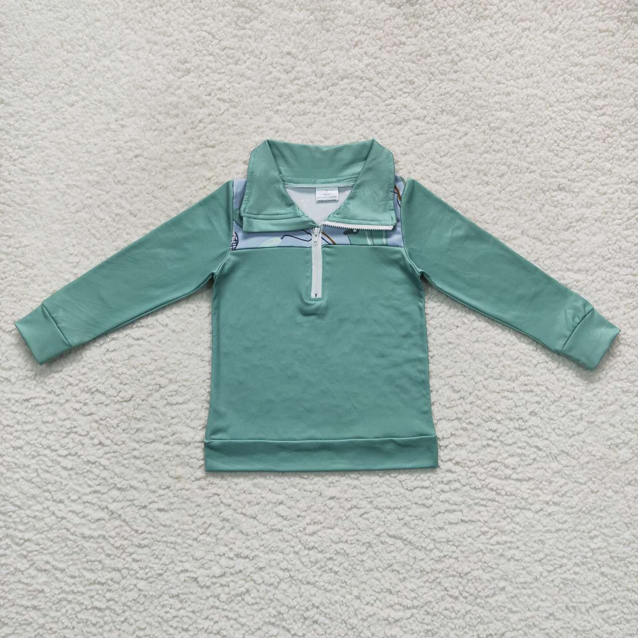 BT0335 toddler boy clothes fishing boy winter zipper top