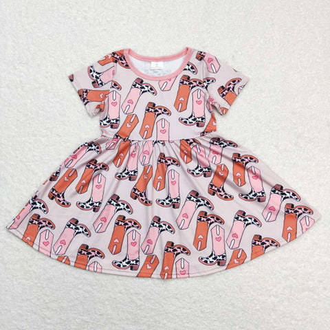 GSD0542 baby girl clothes short sleeve western clothes girl summer dress