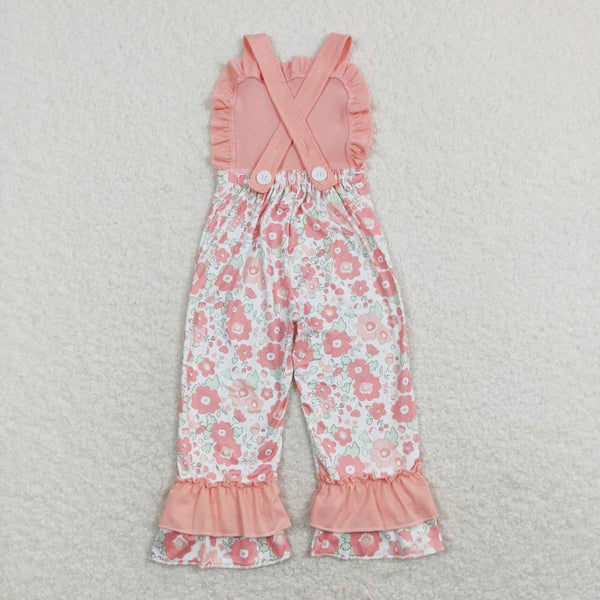 RTS NO MOQ baby girl clothes floral girl summer jumpsuit flower spring romper