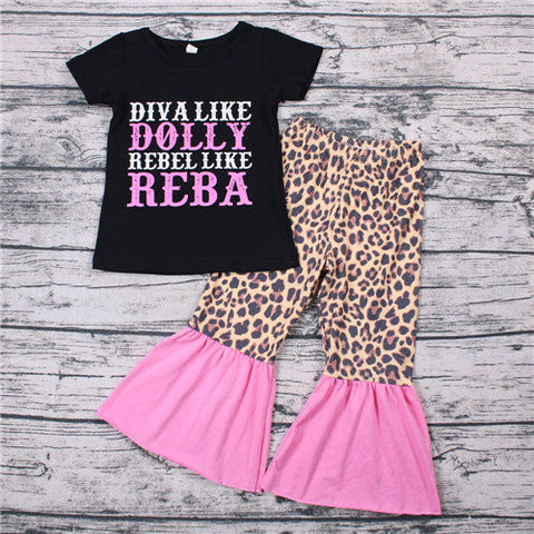 B14-16 girl short sleeve hot pink leopard  spring fall set-promotion 2024.6.8 $2.99