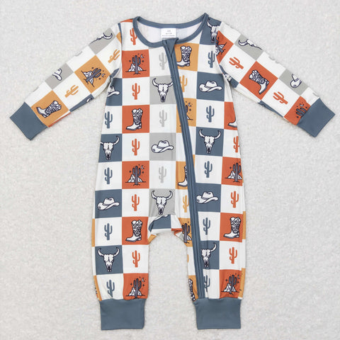 LR0803 baby girl clothes western shows zipper winter romper