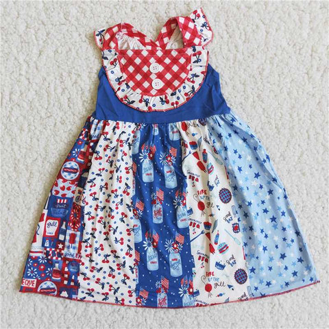 C7-21 baby girl clothes girl summer dress patriotic clothes-promotion 2024.4.5 $2.99