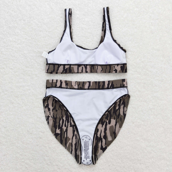 S0322 RTS adult clothes Adult mom green camouflage print Summer Swimsuit adult bikini 1