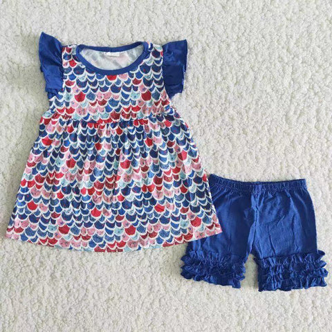 C9-1 baby girl clothes mermaid girl summer shorts set-promotion 2024.3.23 $5.5