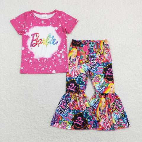 GSPO1282 baby girl clothes barbie girls bell bottoms outfit