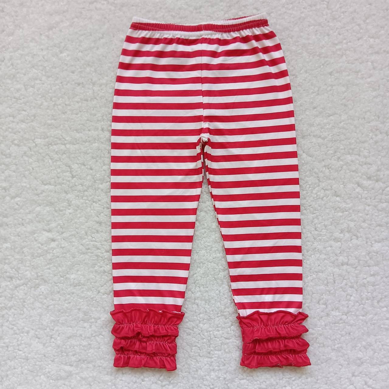 P0176 toddler girl clothes stripe christmas pant