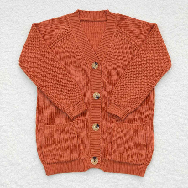 GT0242 toddler girl dresses orange sweater coat girl halloween sweat jacket