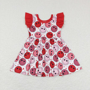GSD0513 baby girl clothes smile heart  girl summer twirl dress