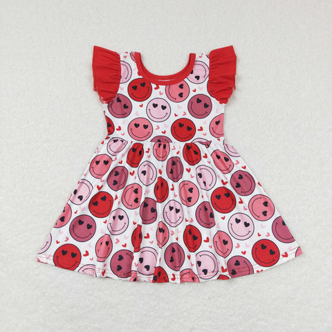 GSD0513 baby girl clothes smile heart  girl summer twirl dress