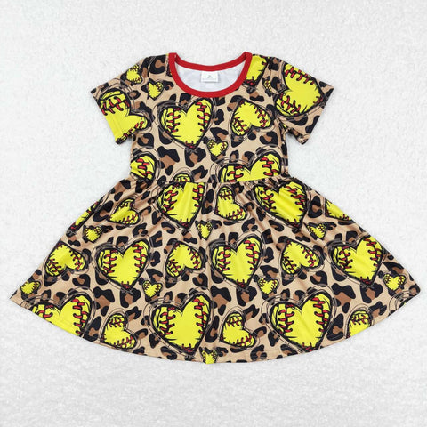 GSD0547 baby girl clothes softball girl summer dress toddler twirl dress