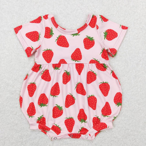 SR0535 baby girl clothes girl strawberry bubble toddler strawberry clothes