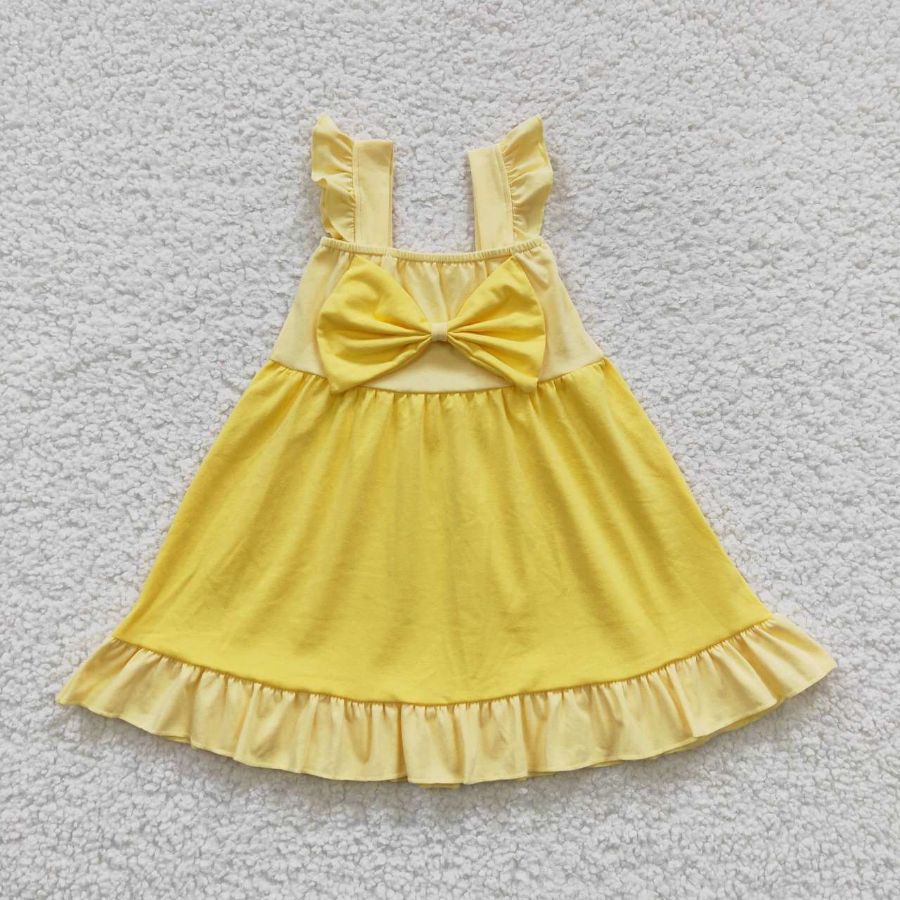 GSD0342 kids clothes girls yellow princess dress girl party dress